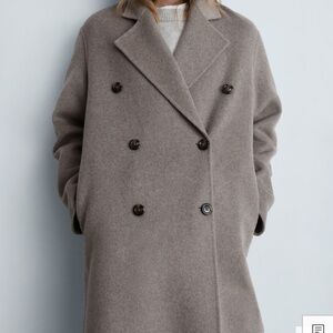 Women's Oversized Handmade Double-Breasted Wool Trench Coat